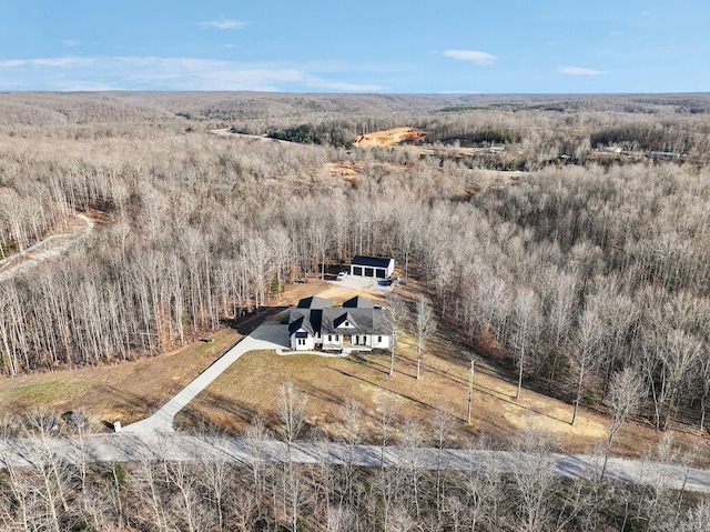 drone / aerial view with a rural view