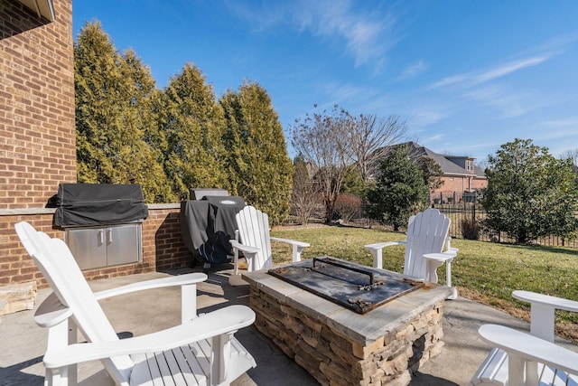 view of patio / terrace featuring grilling area and exterior kitchen