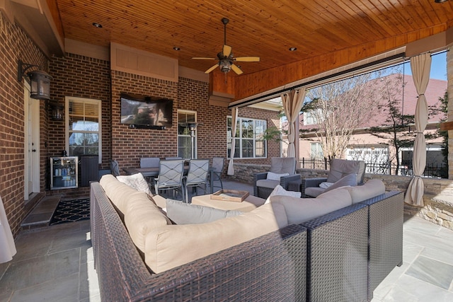 view of patio / terrace with an outdoor hangout area and ceiling fan