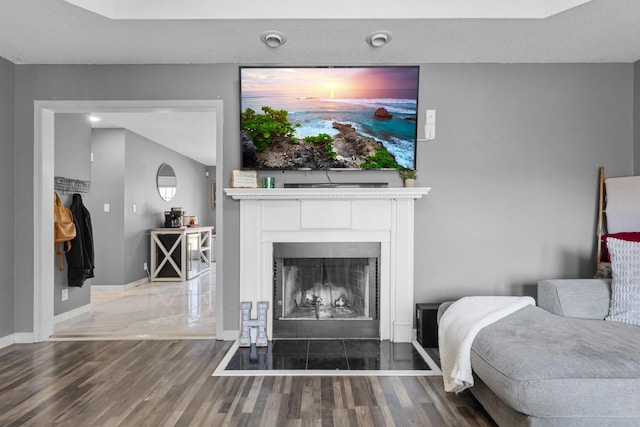 living room featuring hardwood / wood-style floors