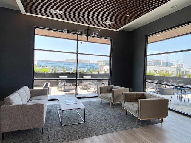 living room featuring hardwood / wood-style flooring