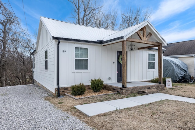 view of single story home