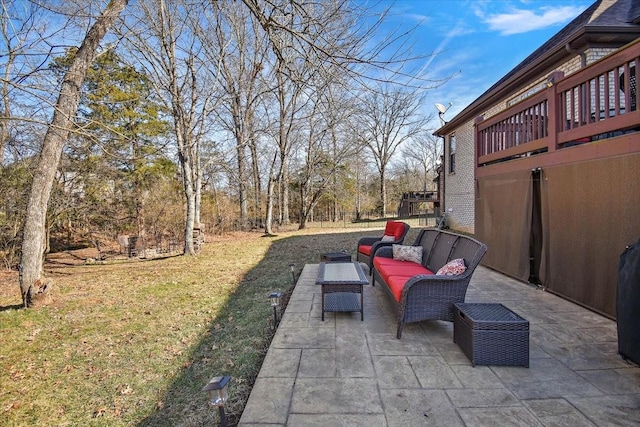 view of patio with outdoor lounge area