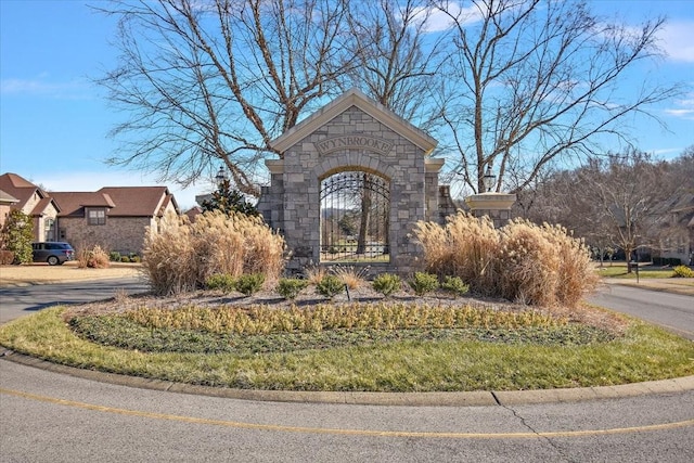 view of community sign