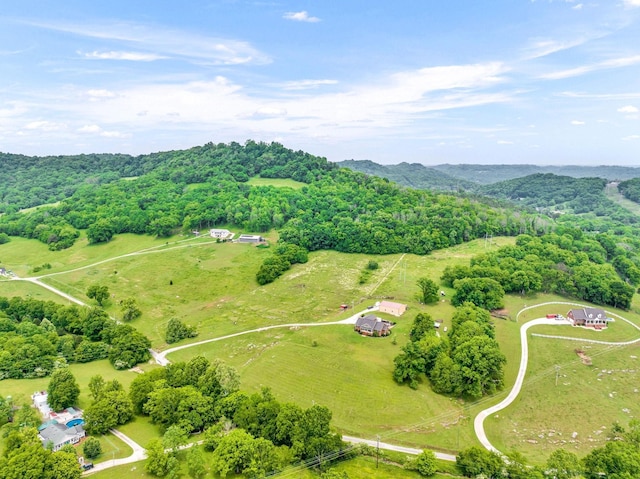 aerial view with a rural view