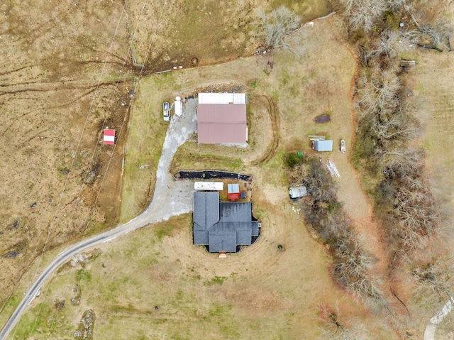 aerial view featuring a rural view