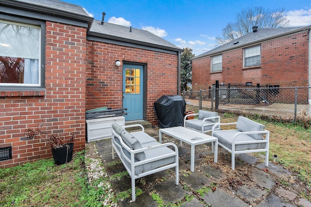 view of patio / terrace featuring an outdoor living space