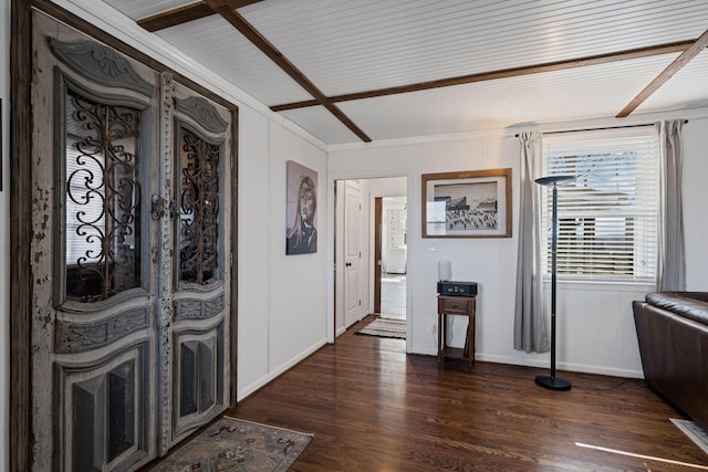 entryway featuring dark hardwood / wood-style flooring