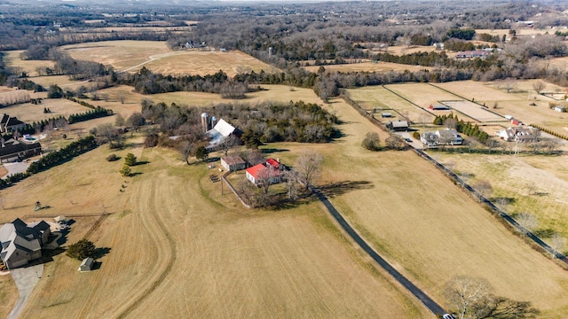 aerial view with a rural view