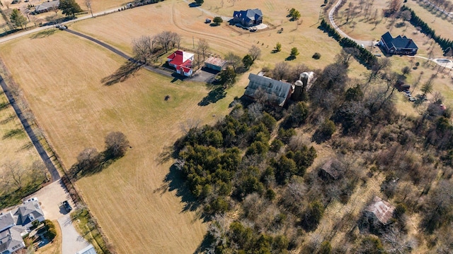 aerial view with a rural view