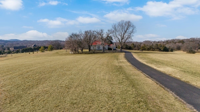 view of street featuring a rural view