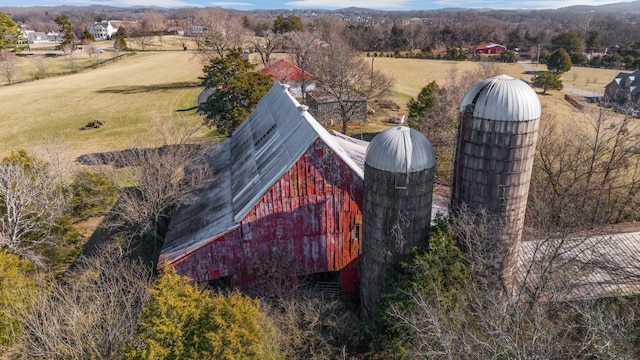 bird's eye view featuring a rural view