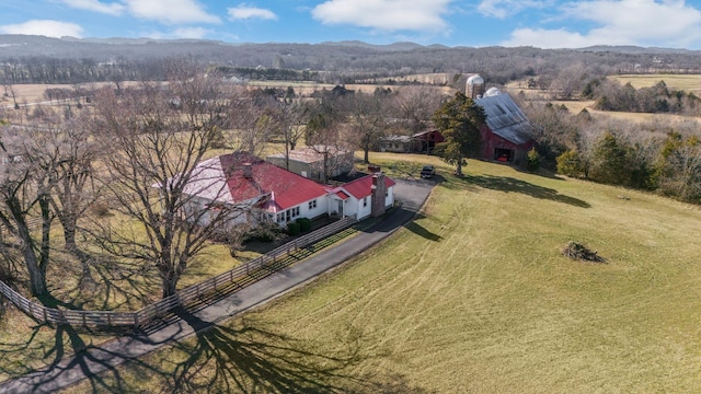 bird's eye view featuring a mountain view