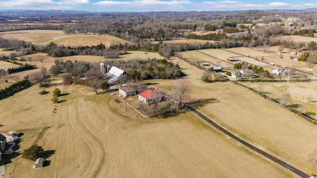 drone / aerial view featuring a rural view