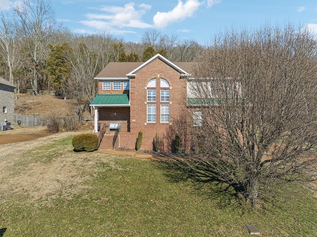 view of front property with a front lawn