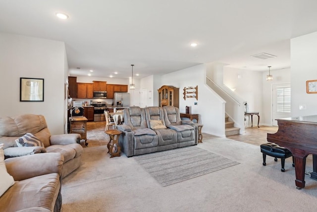 view of carpeted living room