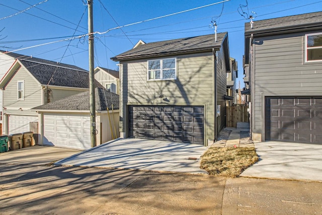 front facade with a garage