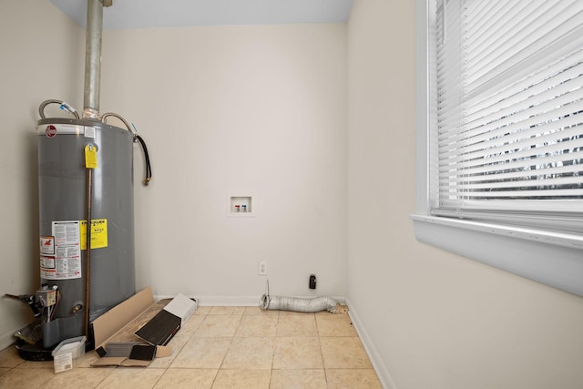 utility room with water heater