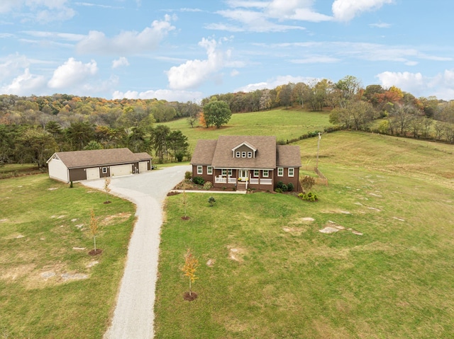 bird's eye view featuring a rural view