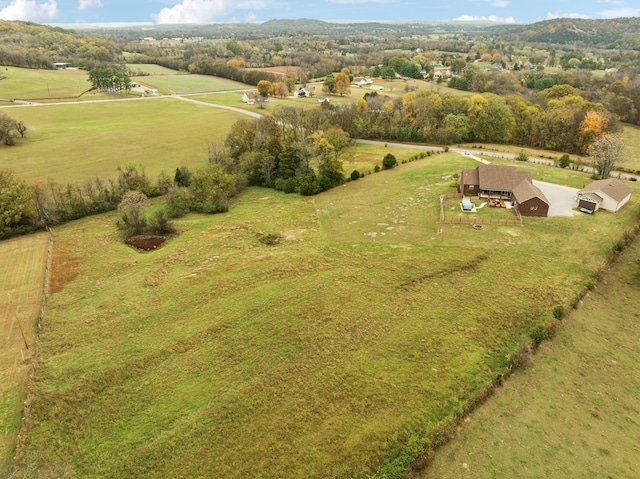 drone / aerial view featuring a rural view