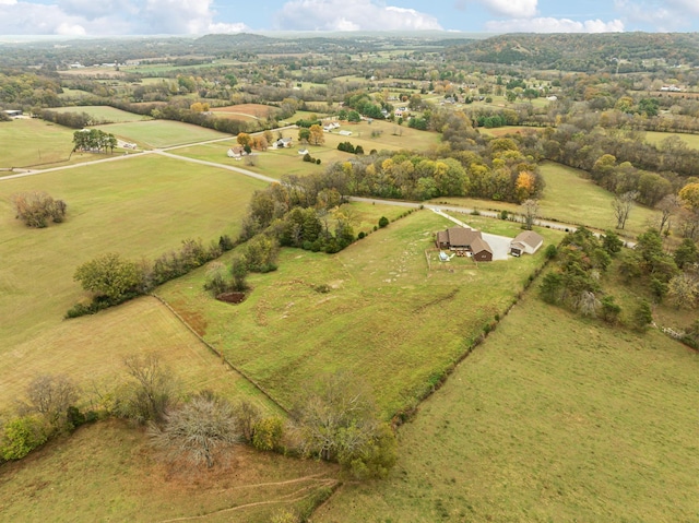 bird's eye view featuring a rural view