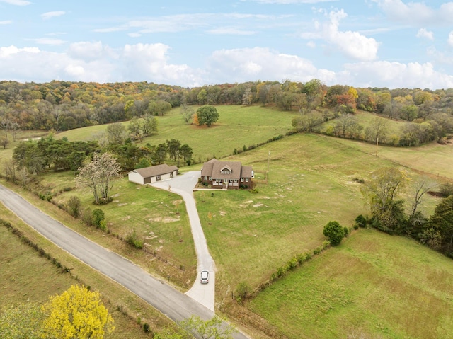 bird's eye view featuring a rural view