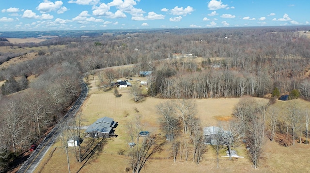 bird's eye view featuring a rural view