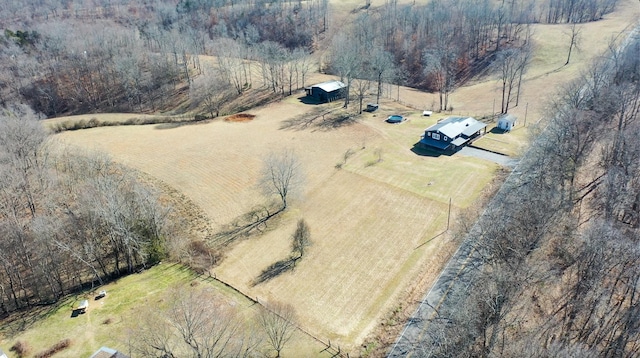 aerial view with a rural view