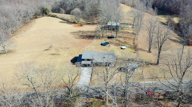 aerial view with a rural view