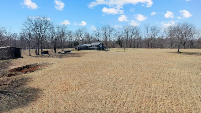 view of yard with a rural view