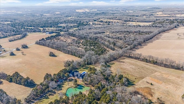 drone / aerial view with a rural view