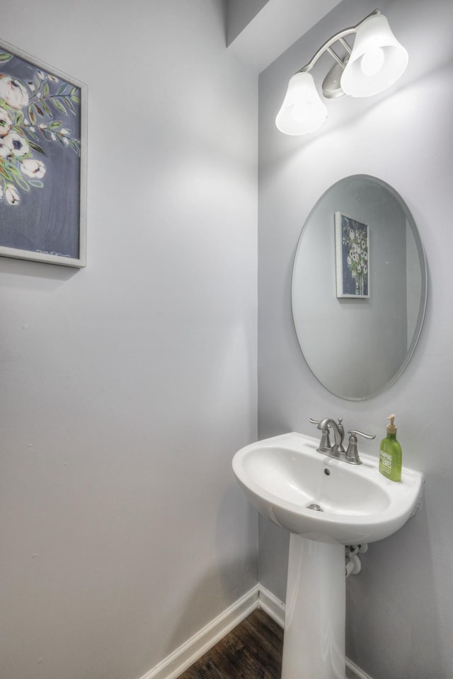 bathroom featuring hardwood / wood-style flooring