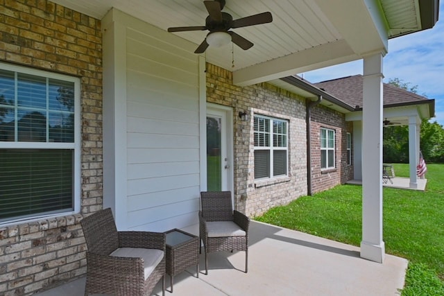 view of patio / terrace with ceiling fan