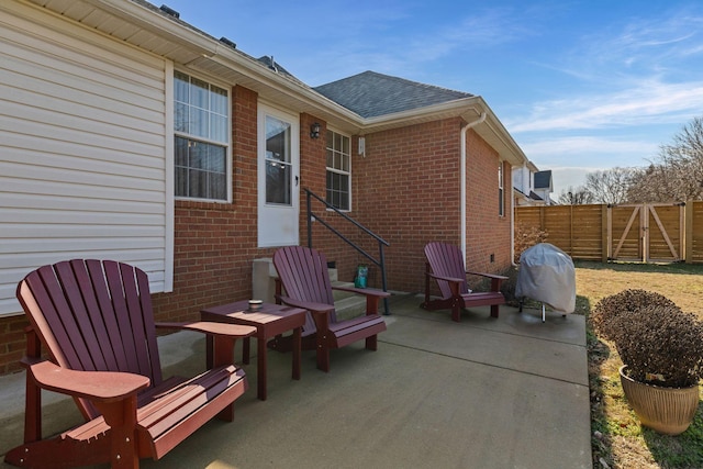 view of patio featuring grilling area