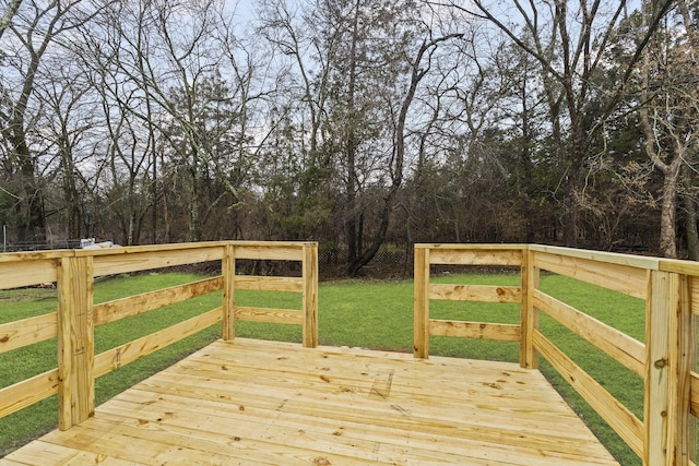 deck with a lawn