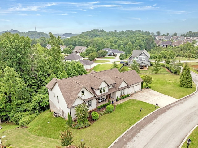 517 Kestrel Ln, Chattanooga, TN 37419 - aerial view of residential area featuring a mountain backdrop