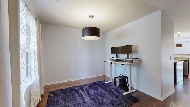 interior space featuring dark hardwood / wood-style floors