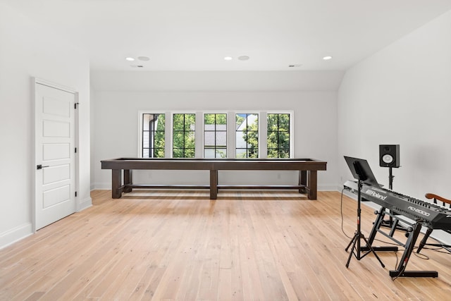 interior space with light wood-type flooring