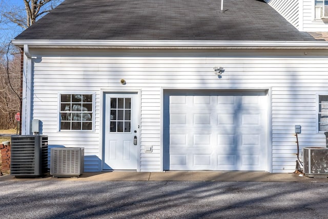 garage with cooling unit