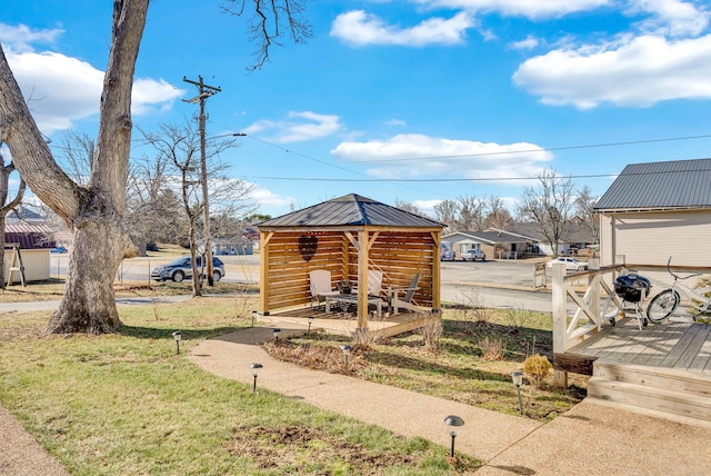 view of yard featuring a gazebo