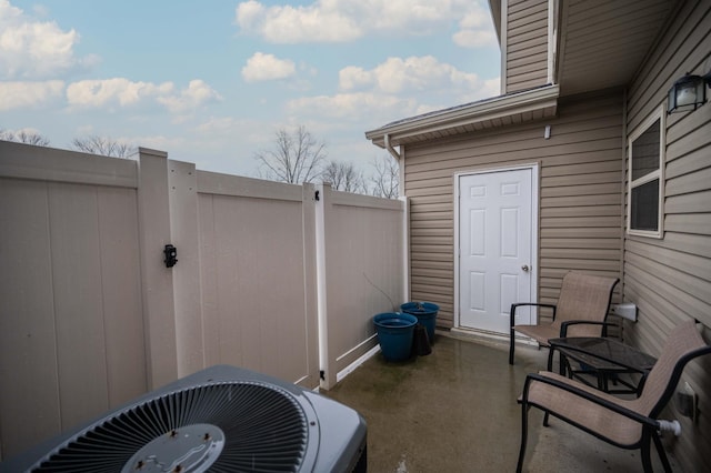 view of patio / terrace with central AC unit