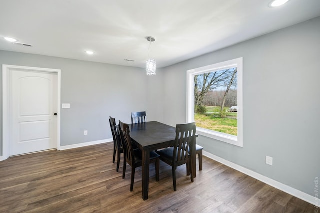 dining room featuring dark hardwood / wood-style floors