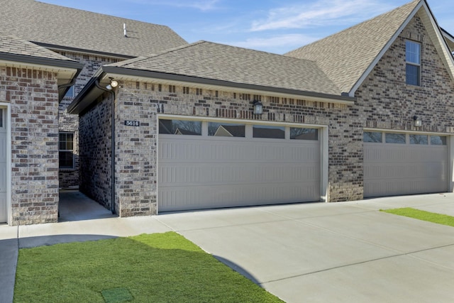 exterior space with a garage