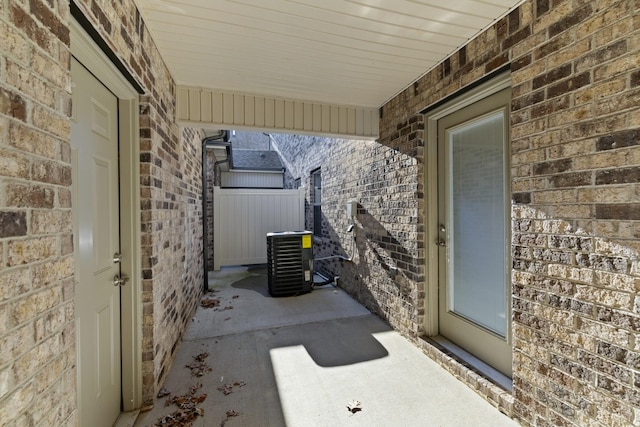 view of patio featuring central air condition unit