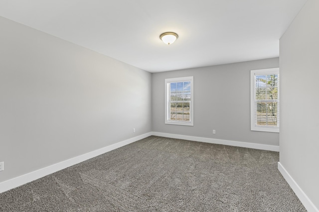 spare room featuring a healthy amount of sunlight and carpet floors