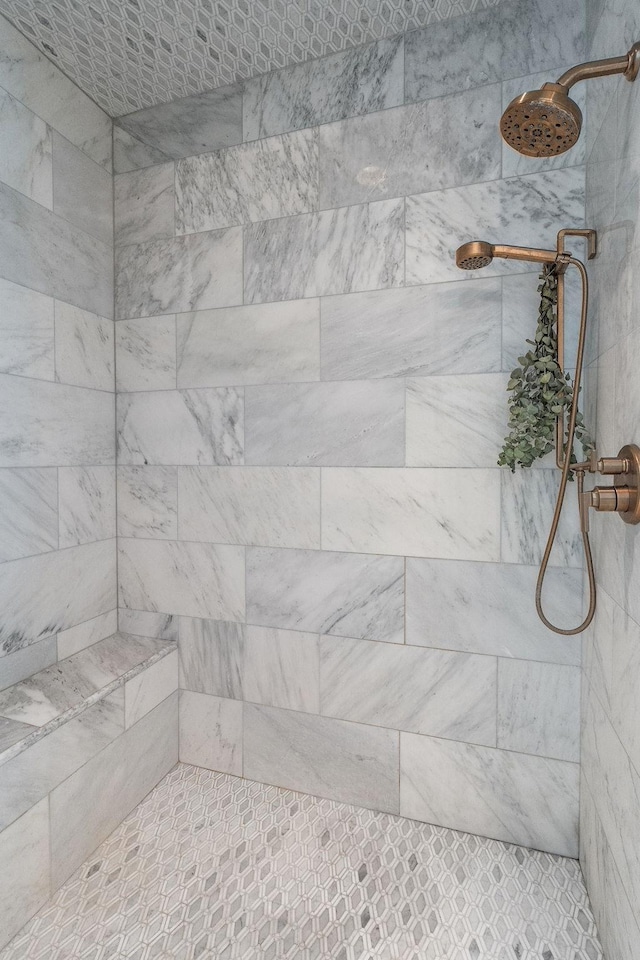 interior details with tiled shower