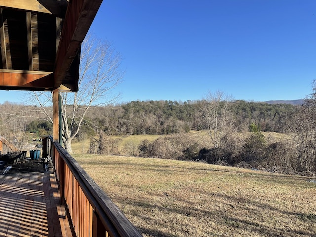 deck with a yard