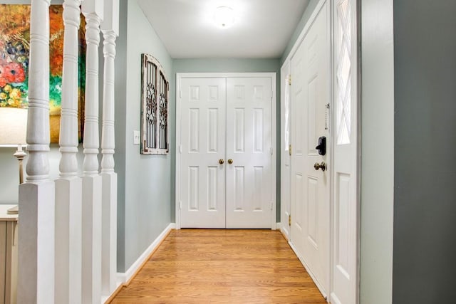 doorway featuring light hardwood / wood-style flooring