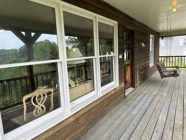 deck featuring a porch