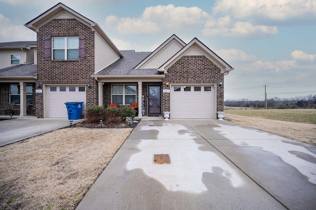 view of front of property featuring a garage